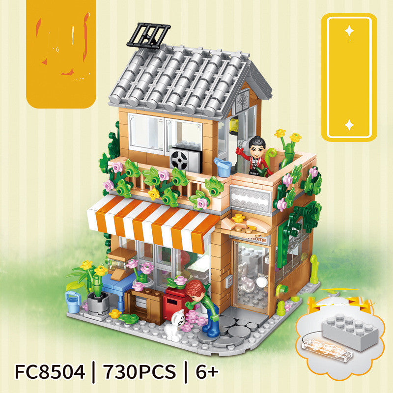 Coffee Shop Assembly Model Toy Building Blocks