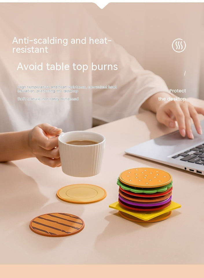 Household Restaurant Waterproof Oil-proof Thickening Cup Heat Insulation Coaster Suit