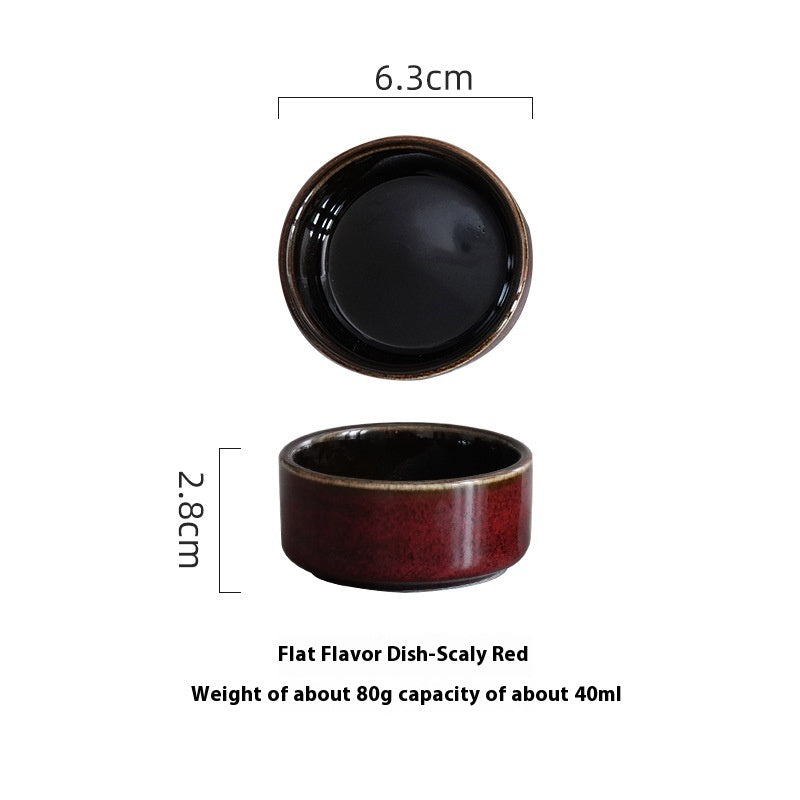 Ceramic Household Seasoning Plate Round Underglaze Japanese Restaurant Dipping Sauce Bowl