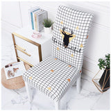 Floral Printing Spandex Chair Cover Stretch Elastic Dining Seat Cover for Wedding Banquet Restaurant Hotel Anti-dirty Removable