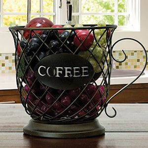 Coffee cup storage basket