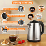 Electric Kettle, 1.8L Hot Water Boiler, Hot Water Kettle With Auto Shut-Off&Boil-Dry Protection, Stainless Steel Interior Electric Tea Kettle Pot, Teapot Boiler For Fast Boiling Coffee, Tea Maker, Drinks, Instant Water Heater
