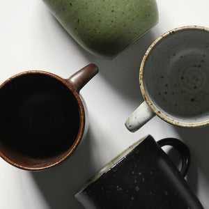 Handmade stoneware coffee cup set