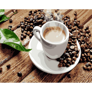Frameless digital oil painting coffee design