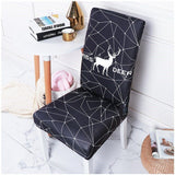 Floral Printing Spandex Chair Cover Stretch Elastic Dining Seat Cover for Wedding Banquet Restaurant Hotel Anti-dirty Removable