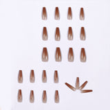 Ice Transparent Coffee Long Ballet Wear Finished Nail Beauty Patch