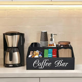 1 Piece Classic Wooden Coffee Bar Storage Box Multi-compartment Coffee Accessories Condiments Coffee Capsule Storage Shelf Basket