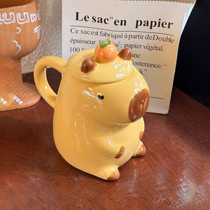 Mug Girl Drinking Bottle Cup With Lid Niche Design Coffee Cup