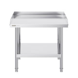 Stainless Steel Work Table, 24 X 28 X 26 Inch Commercial Food Prep Worktable, 3-Sided Backsplash Heavy Duty Prep Worktable, Metal Work Table With Adjustable Height For Restaurant Home Hotel
