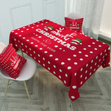 Nordic Red Christmas  Waterproof Cotton And Linen Coffee Table Tablecloth