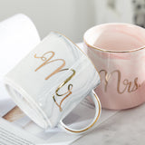 Coffee cup water glass Nordic marbled ceramic mug milk couple breakfast cup home female cup