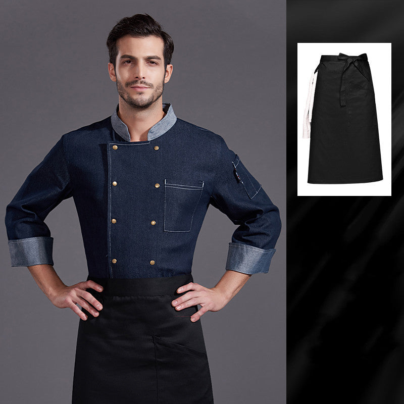 High-grade Hotel Restaurant Club Restaurant Head Chef Denim Work Clothes