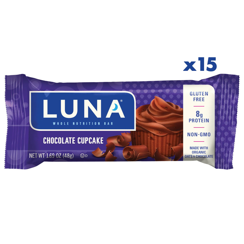 Chocolate Cupcake Flavor Gluten Free Snack Bars, Protein Bars, 15Ct