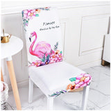 Floral Printing Spandex Chair Cover Stretch Elastic Dining Seat Cover for Wedding Banquet Restaurant Hotel Anti-dirty Removable