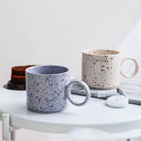 Simple Nordic Style Millstone Effect Ceramic Mug Home Office Large Capacity Coffee Cup Drinking Cup