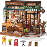 Rolife DIY Miniature House Kit Model Kits For Adults To Build Home Desk Bookshelf Decoration Tipsy Restaurant Craft Kits Hobbies For Adults Gift Idea For Girls Boys Kids