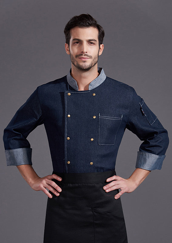 High-grade Hotel Restaurant Club Restaurant Head Chef Denim Work Clothes