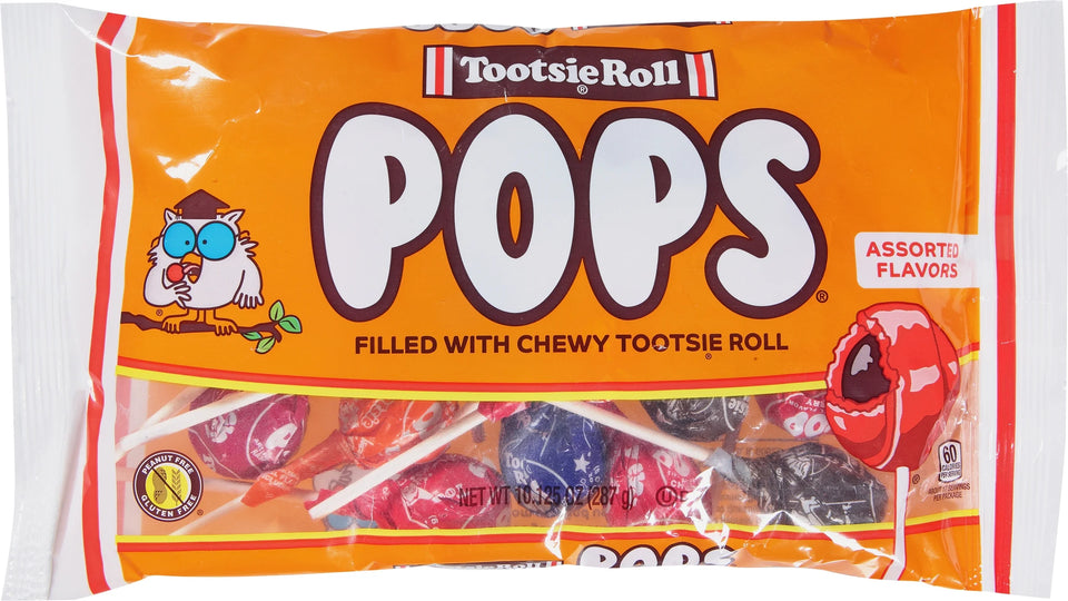 Tootsie Pops, Assorted Flavor Gluten Free and Peanut Free Lollipops, 10.125 Oz.