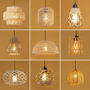 American-style Artificial Hemp Rope Hand-woven Ceiling Lamp B & B Pastoral Restaurant