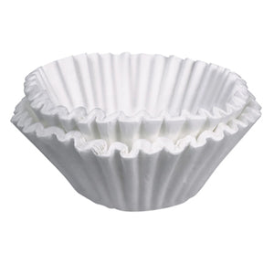 Flat-Bottom Commercial Coffee Filters, 12 Cup, White, Pack of 500