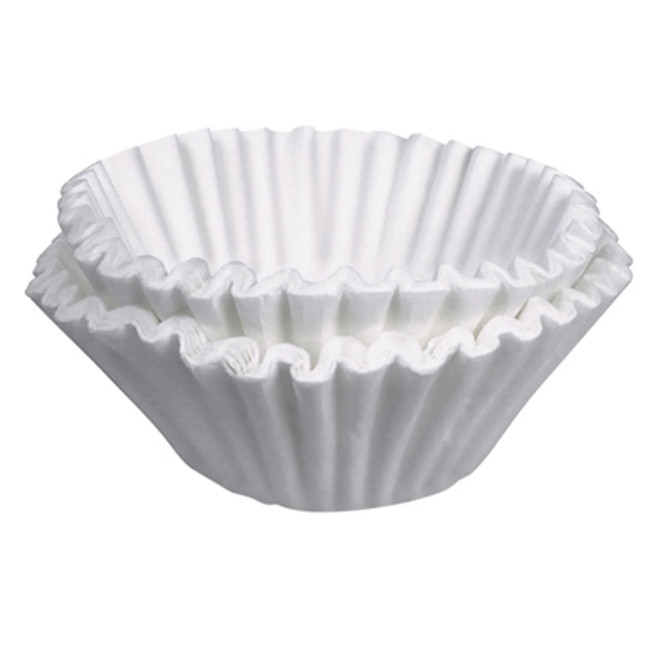 Flat-Bottom Commercial Coffee Filters, 12 Cup, White, Pack of 500