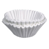 Flat-Bottom Commercial Coffee Filters, 12 Cup, White, Pack of 500