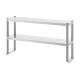 VEVOR Double Overshelf, Double Tier Stainless Steel Overshelf, 12 X 48 Inch Double Deck Overshelf, Height Adjustable Overshelf Prep Work Table For Kitchen, Restaurant And Workshop