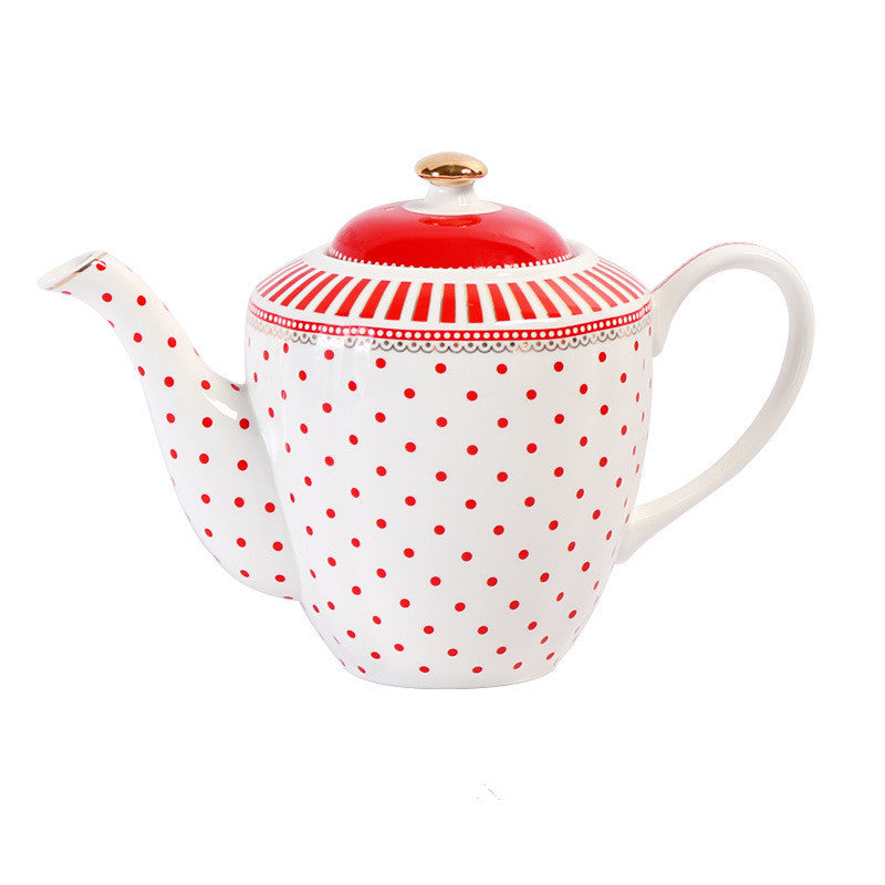 European Style Striped Dot Ceramic Coffee Cup And Saucer Set Home Afternoon Tea