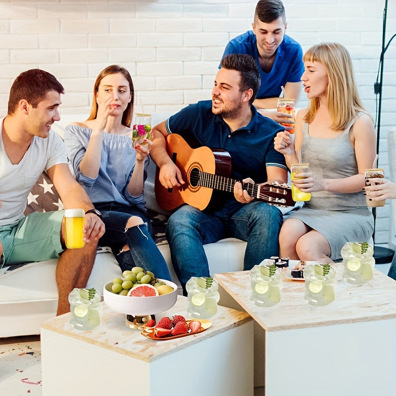 1pc Irregular Caterpillar Glass Cup - Heat-Resistant, Borosilicate, Coffee, Beverage, Milk, Circle Cup with Unique Shape