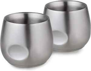 Stainless Steel Espresso Cups 2 Pcs Set, Double Wall Insulated Unbreakable Small Cup for Outdoor Events Picnics Party, Black 5 OZ