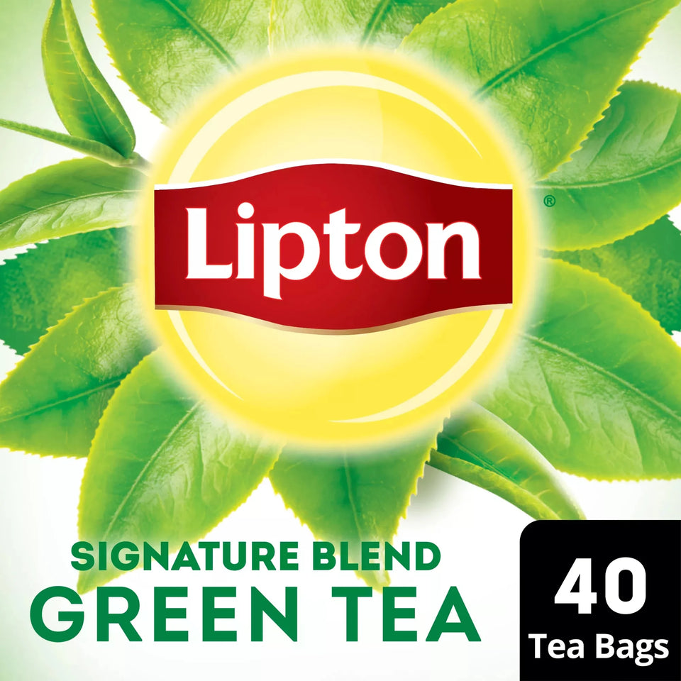 Signature Blend Green Tea Bags, Unsweetened Teabags for Hot or Iced Tea with Caffeine and Flavonoids, 40 Count