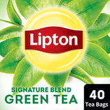 Signature Blend Green Tea Bags, Unsweetened Teabags for Hot or Iced Tea with Caffeine and Flavonoids, 40 Count