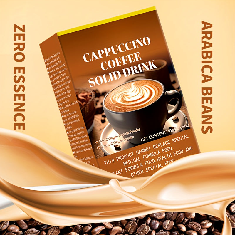 Delicious Rich Cappuccino Coffee-Flavored Solid Drink Mix - Convenient, Instant, and Easy to Prepare Beverage for Anytime Enjoyment - 10gx10 Packs