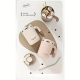 480ml Double-Wall Insulated Stainless Steel Coffee Mugs - Durable, Stylish, and Spill-Proof Travel Cups with Lids for Couples and Office Use - Ideal for Hot and Cold Beverages, Easy to Clean, and BPA-Free