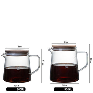 Share Home Acacia Wood Lid High Borosilicate Glass Coffee Pot