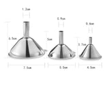 3 Stainless Steel Kitchen Funnel Set with 2 Brushes – Food Grade No-Spill Design
