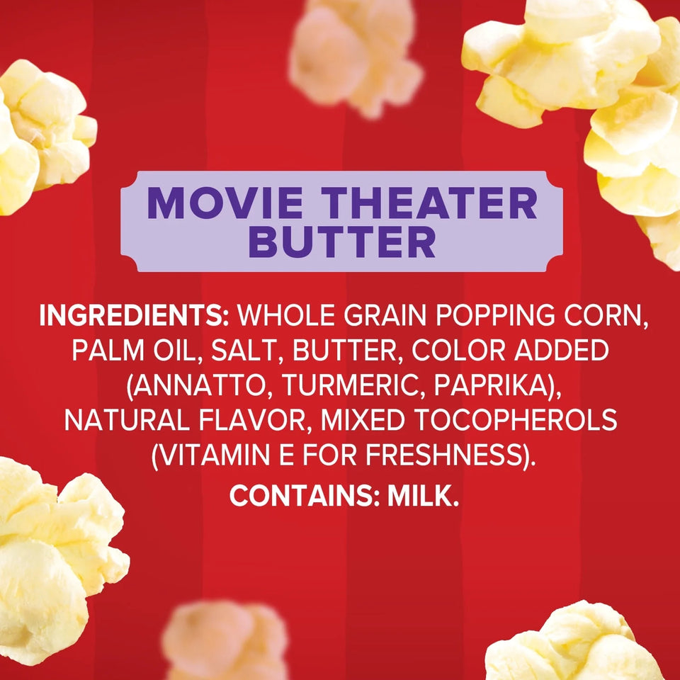 Movie Theater Butter Microwave Popcorn, 3.3 Oz, 12-Count (4 Pack)