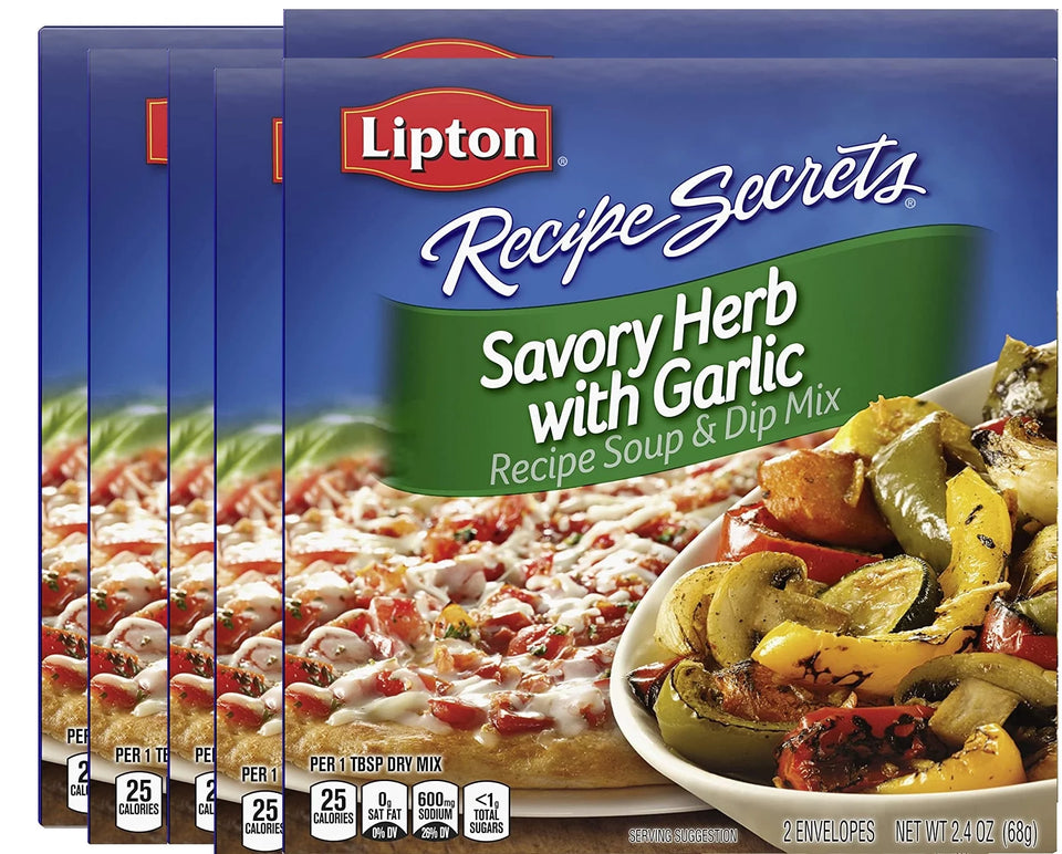 Recipe Secrets Soup and Dip Mix for a Delicious Meal Savory Herb with Garlic Great with Your Favorite Recipes, Dip or Soup Mix 2.4 Ounce (Pack of 6)