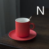 Ceramic Coffee Cup Set Simple Coffee Set With Saucer Handmade
