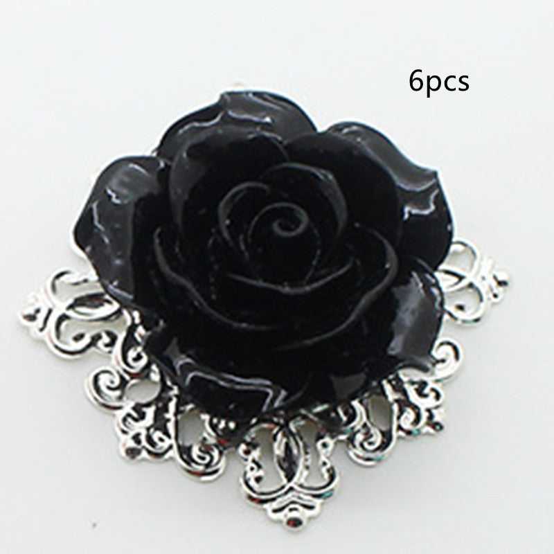 Rose Flower Napkin Button Silver Plated High-end Hotel Western Restaurant