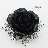 Rose Flower Napkin Button Silver Plated High-end Hotel Western Restaurant
