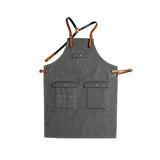 Cowhide Strap Denim Apron Coffee Shop Barber