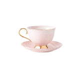 Marbled ceramic coffee cup and saucer