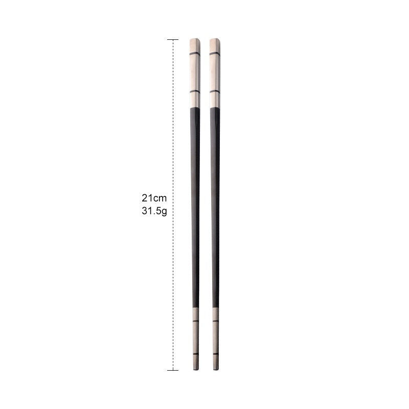 304 Stainless Steel Chopsticks Household Alloy Restaurant Color Laser Square-headed