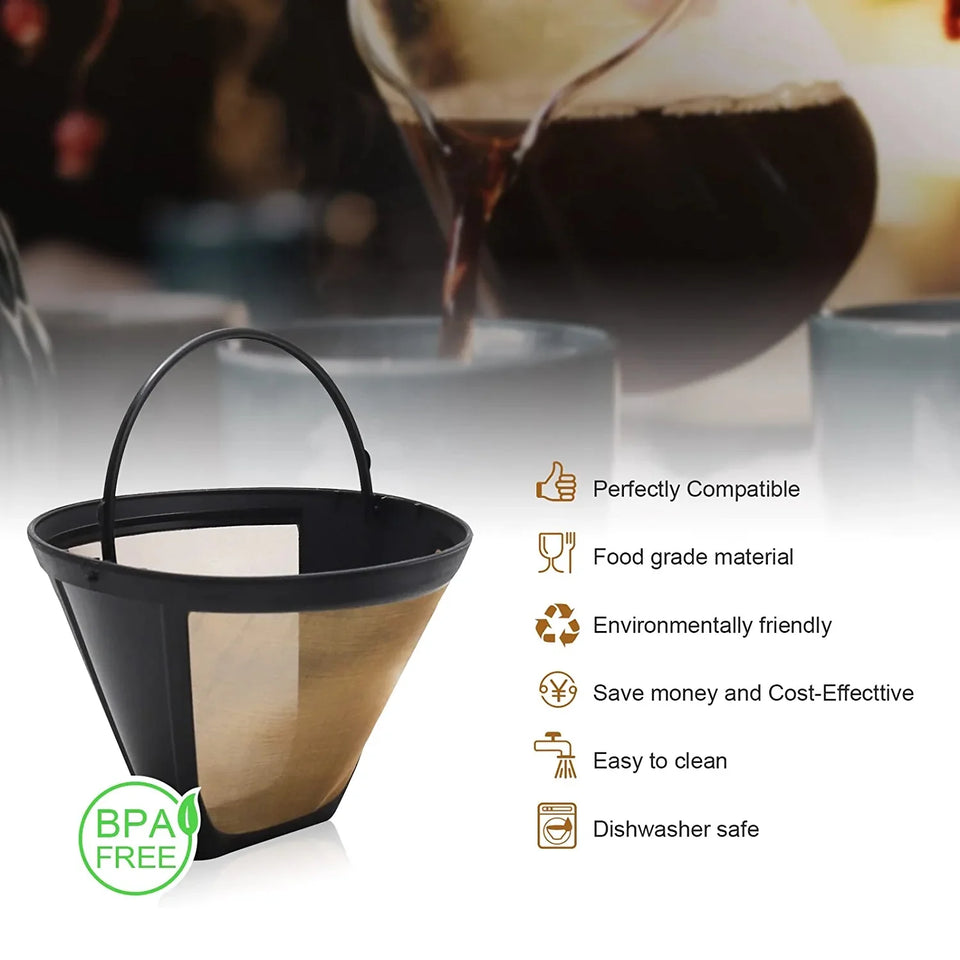 Reusable Coffee Filter for Ninja Dual Brew Coffee Maker, 2 Pack K Cup Reusable Coffee Pods and 2 Pack Coffee Maker Coffee Filters #4 Compatible for Ninja Dual Brew Coffee Maker Ninja - 4 Pack