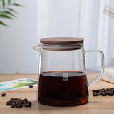 Share Home Acacia Wood Lid High Borosilicate Glass Coffee Pot