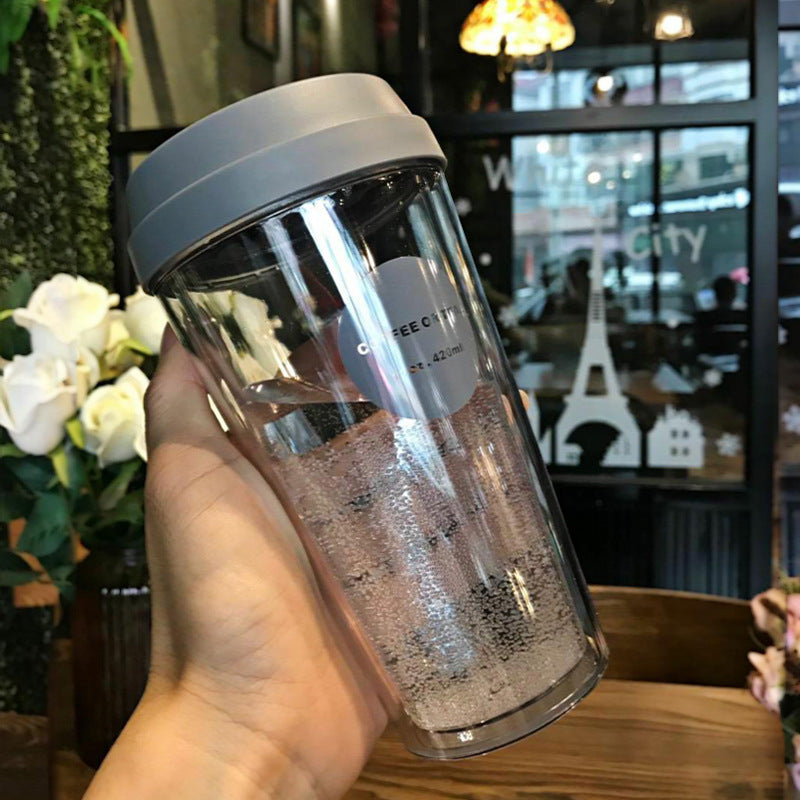Portable double coffee cup