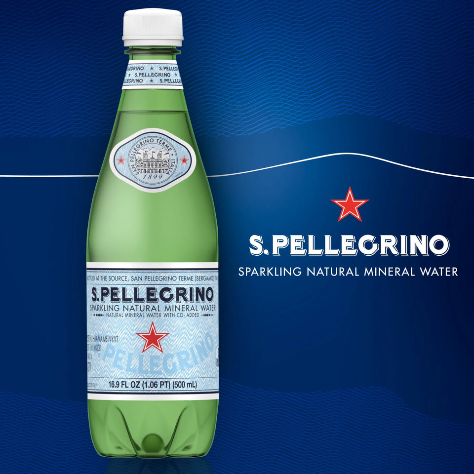 S.Pellegrino Sparkling Natural Mineral Water, 405.6 Fl Oz, Case of 24 Bottles