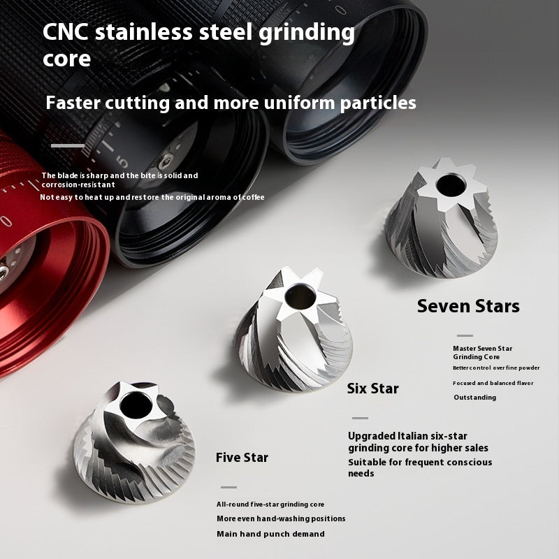 External Adjustment Manual Grinding Machine Steel Core Seven-star Household Coffee Grinder Outdoor Portable