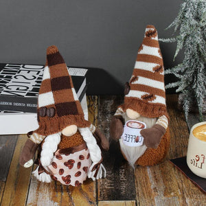 Coffee Rudolph Faceless Doll Window Decoration